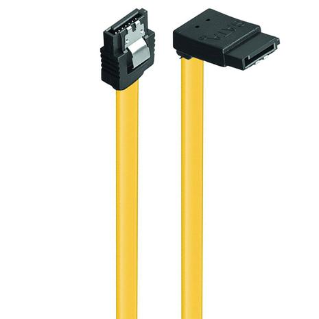 Καλώδιο Powertech SATA III 7-Pin to 7-Pin 90° Yellow 0,5m (CAB-W028)