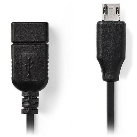 Αντάπτορας Nedis USB to micro USB Black 0.2m (CCGP60515BK02)