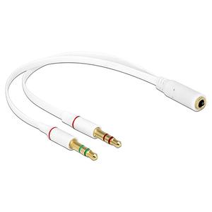 Delock Audio Adapter Headset 3.5mm 4-pin Jack Female to 2x3.5mm 3-pin Jack Male (65585)