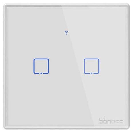 Sonoff® TX Series T2 EU 2Gang Wi-Fi Smart Wall Switch White (ΤΧ-T2EU2C)