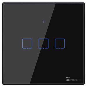 Sonoff® TX Series T3 EU 3Gang Wi-Fi Smart Wall Touch Switch Black (ΤΧ-T3EU3C)
