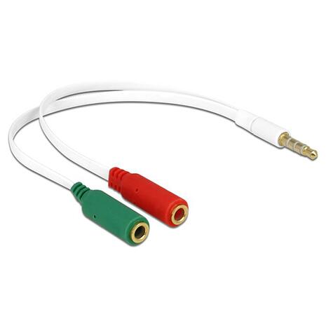 Delock Audio Adapter Headset 2x3.5mm 3-pin Jack Female to 3.5mm 4-pin Jack Male (65447)