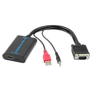 Αντάπτορας Powertech VGA/USB-A/3.5mm Jack Male to HDMI Female (CAB-H070)