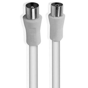 Καλώδιο TV Powertech Coax M/F White 3m (CAB-V016)