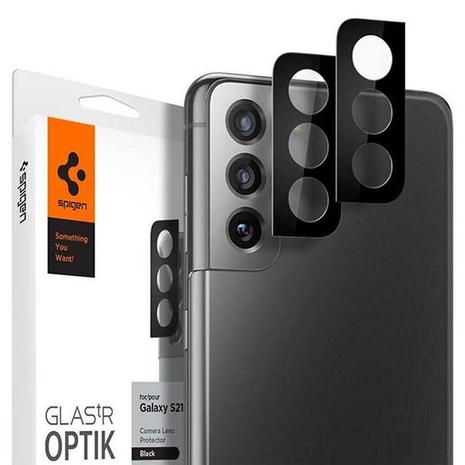Tempered Glass Spigen® GLAS.tR Slim Optik Camera Lens Black (x2) - Galaxy S21 (AGL02735)