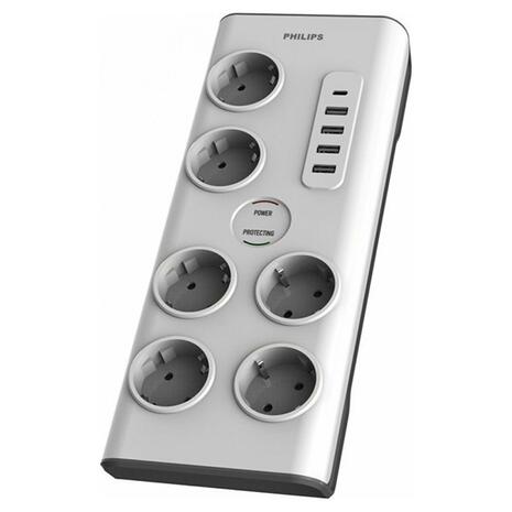 Πολύπριζο Ασφαλείας Philips SPN7060WA/GRS