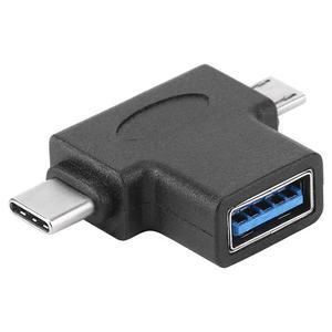 Powertech USB-A female - USB-C / micro USB male (CAB-U117)