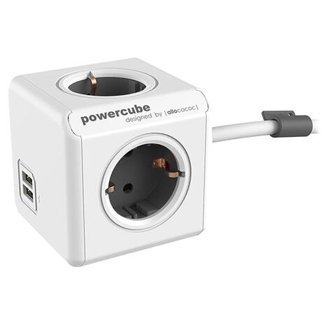 Allocacoc PowerCube | Extended USB | Trolley Grey (1406GY/DEEUPC)