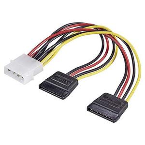 Καλώδιο Powertech 4 Pin Molex Male - 2x Sata 0.2m (CAB-W003)