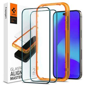 Tempered Glass Spigen® GLAS.tR ALIGNmaster Full Cover (x2) - iPhone 14 Pro Max (AGL05204)