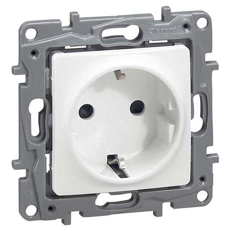 Μονή Χωνευτή Πρίζα Schuko Legrand Niloe White (764529)