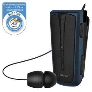 Handsfree Bluetooth Retractable iPro RH219s Black/Blue