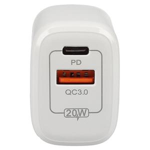 Αντάπτορας Φόρτισης Lamtech USB QC 3.0/TYPE-C 20W White (LAM023527)