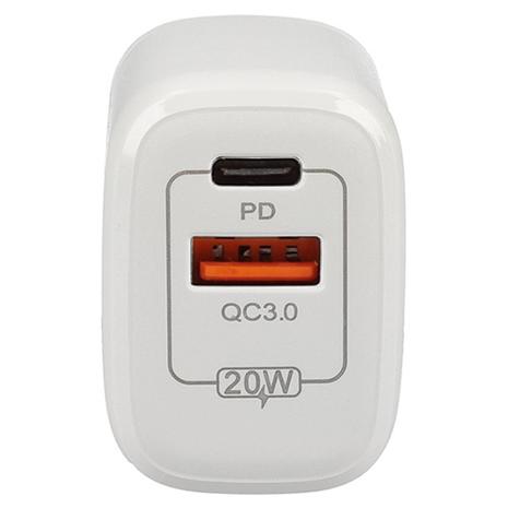Αντάπτορας Φόρτισης Lamtech USB QC 3.0/TYPE-C 20W White (LAM023527)