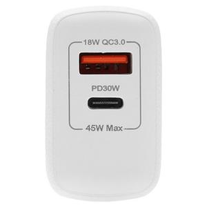 Αντάπτορας Φόρτισης Lamtech USB QC3.0 & USB-C Wall Adapter 45W White (LAM023541)