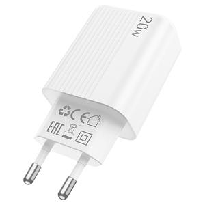 Αντάπτορας Φόρτισης Lamtech USB-C Wall Adapter 20W White (LAM112686)