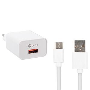 Lamtech USB QC3.0 Wall Adapter 18W & USB-C Cable 1m White (LAM021998)