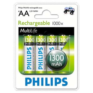 Επαναφορτιζόμενες Μπαταρίες Philips Rechargeable 1000x MultiLife AA R6B4A130/10GRS (x4)