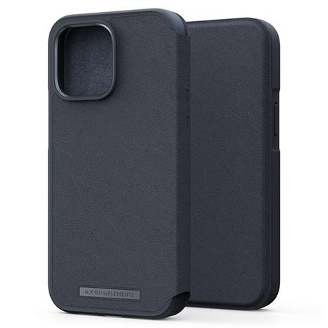 Θήκη Njord Genuine Leather MagSafe Wallet Black - iPhone 14 Pro (8720574621884)