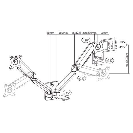 Βάση Monitor Brateck LDA32-114