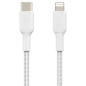 Belkin BOOST^CHARGE™ USB-C Braided Cable with Lightning Connector 2m White (CAA004bt2MWH)