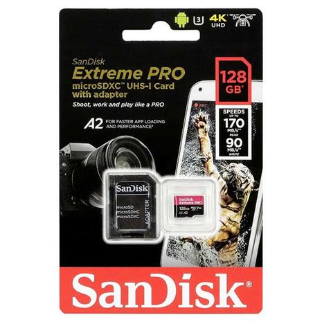 Κάρτα Μνήμης Sandisk Extreme Pro microSDXC 128GB with Adapter (SDSQXCD-128G-GN6MA)