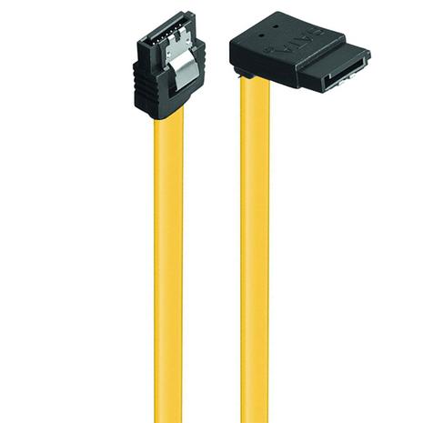 Καλώδιο Powertech SATA III 7-Pin to 7-Pin 90° Yellow 0,5m (CAB-W026)