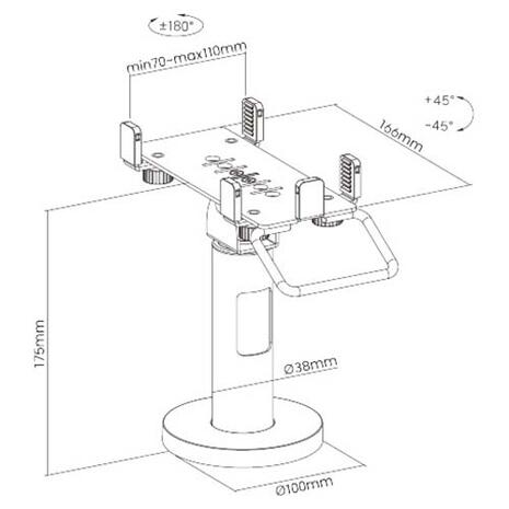 Universal 360° POS Stand Brateck PTS-05