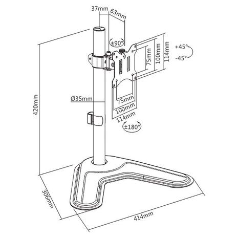 Βάση Monitor Brateck LDT57-T01