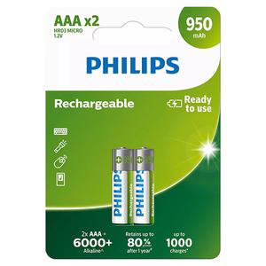 Επαναφορτιζόμενες Μπαταρίες Philips Rechargeable AAA R03B2Α95/10 (x2)