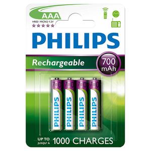 Επαναφορτιζόμενες Μπαταρίες Philips Rechargeable AAA R03B4A70/10 (x4)
