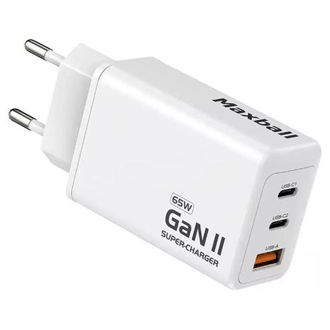 Αντάπτορας Φόρτισης Maxball GaN II SuperCharger 65W White (T826)