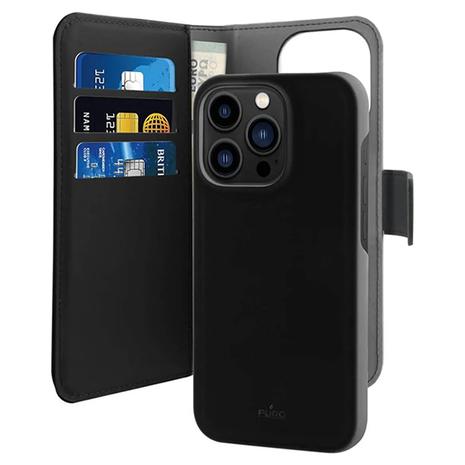 Θήκη Puro Wallet Detachable 2-in-1 Black - iPhone 14 Pro (IPC14P61BOOKC3BLK)