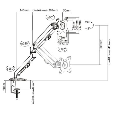 Βάση Monitor Brateck LDT45-C012