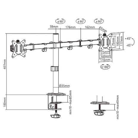 Βάση Monitor Brateck LDT66-C024