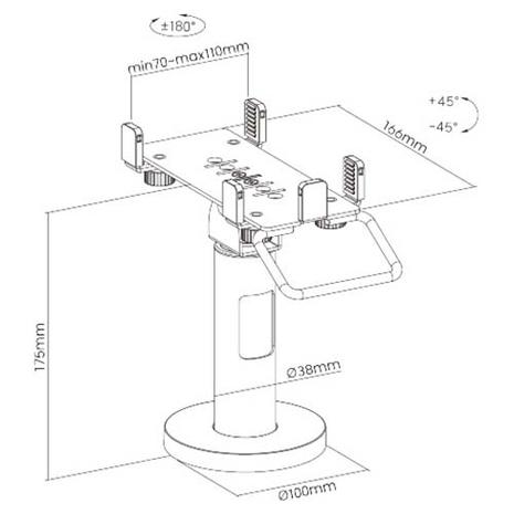 Universal 360° POS Stand Sonora POS-01