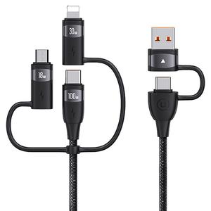 Καλώδιο Usams US-SJ646 100W PD 6-in-1 A+C to C+L+M Charging Cable Black 2m (SJ646USB01)