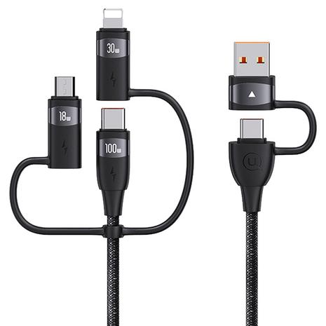 Καλώδιο Usams US-SJ646 100W PD 6-in-1 A+C to C+L+M Charging Cable Black 2m (SJ646USB01)