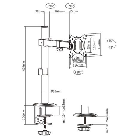 Βάση Monitor Brateck LDT66-C011