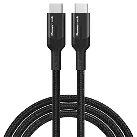 Καλώδιο Powertech Braided USB-C to USB-C Black 1m (PTR-0135)