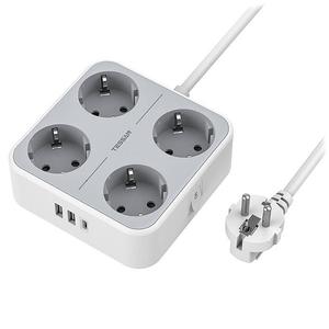 Πολύπριζο Tessan 4x Schuko, 2x USB & 1x USB-C White 2m (TS-302-C)