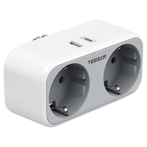 Αντάπτορας Ρεύματος Tessan 2x Schuko, 1x USB & 1x USB-C White (TS-WS02DE01)