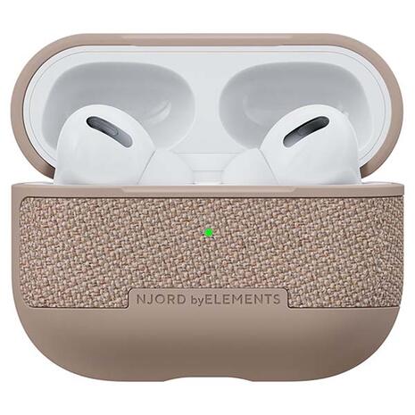 Θήκη Njord Fabric MagSafe Pink Sand - Apple AirPods Pro 1/2 (8720574622638)