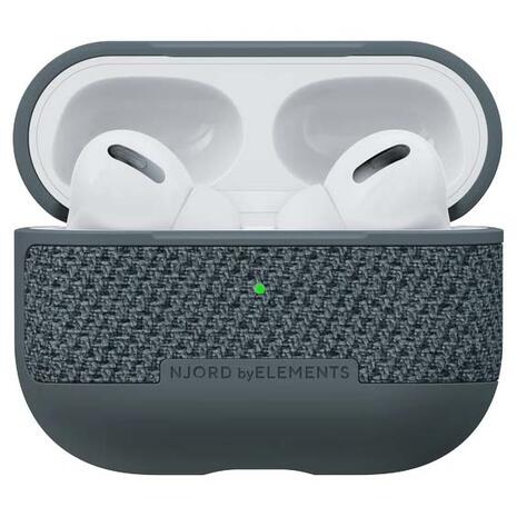 Θήκη Njord Fabric MagSafe Dark Grey - Apple AirPods Pro 1/2 (8720574622614)