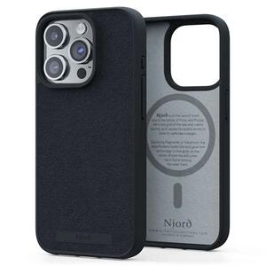 Θήκη Njord Suede MagSafe Black - iPhone 15 Pro (8720574622171)