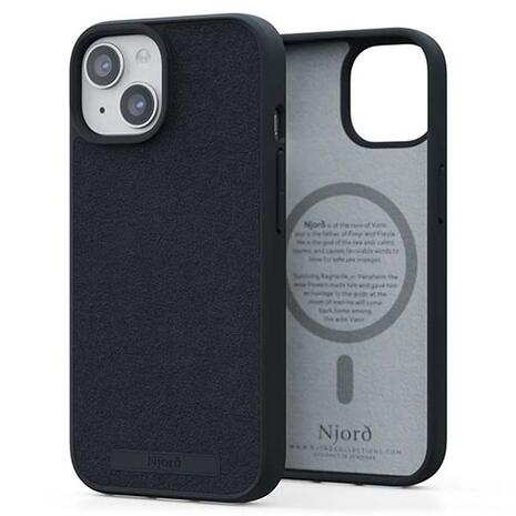 Θήκη Njord Suede MagSafe Black - iPhone 15 Plus (8720574622164)