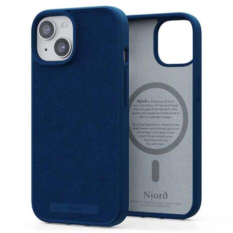 Θήκη Njord Suede MagSafe Navy Blue - iPhone 15 (8720574622195)