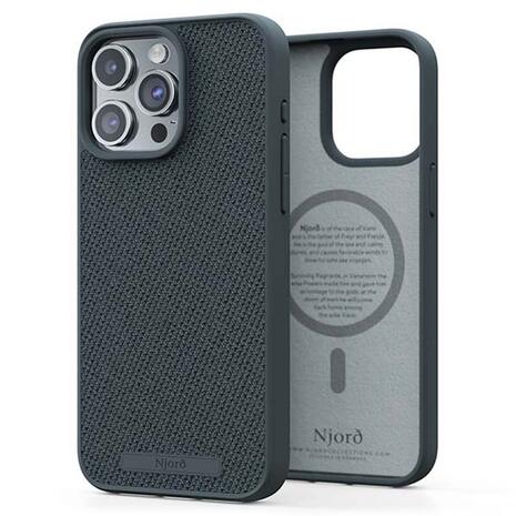 Θήκη Njord Fabric MagSafe Dark Grey - iPhone 15 Pro (8720574622294)