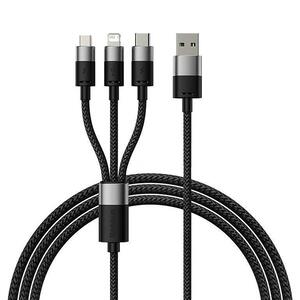 Καλώδιο Baseus StarSpeed USB to M+L+C Black 0.6m (P10319900111-00)