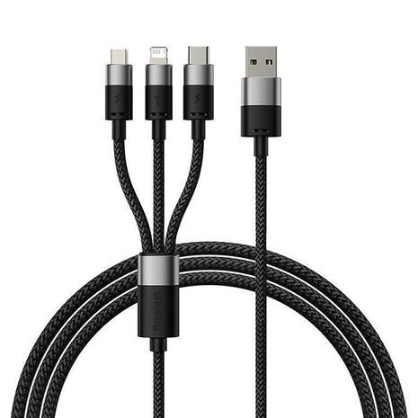 Καλώδιο Baseus StarSpeed USB to M+L+C Black 0.6m (P10319900111-00)